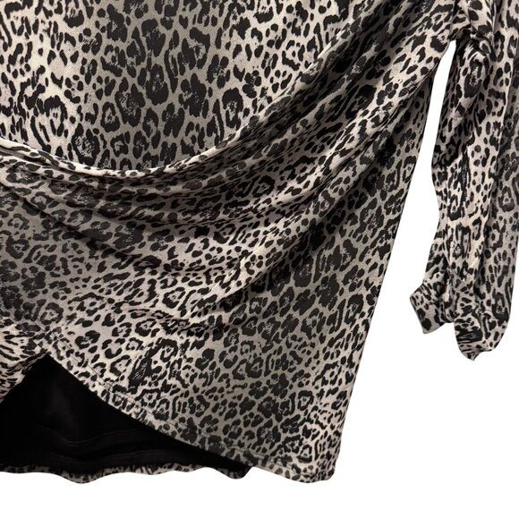 Roz & Ali Womens Leopard Print Blouse Sz XL Polyester Spandex - Picture 11 of 11